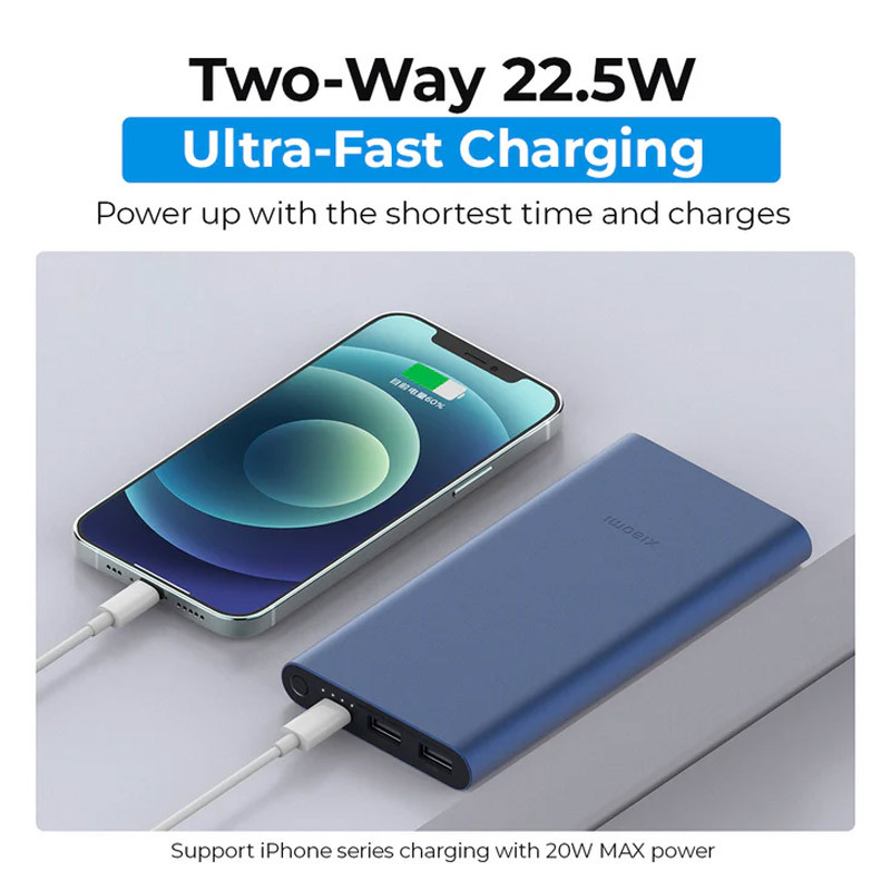 پاوربانک شیائومی مدل PB100DZM ظرفیت ۱۰ هزار میلی‌آمپر ساعت