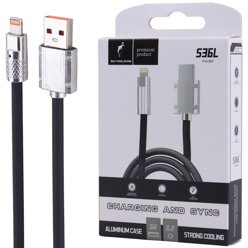کابل لایتنینگ فست شارژ 2.4 آمپر اسکای دلفین S36L طول 1 متر