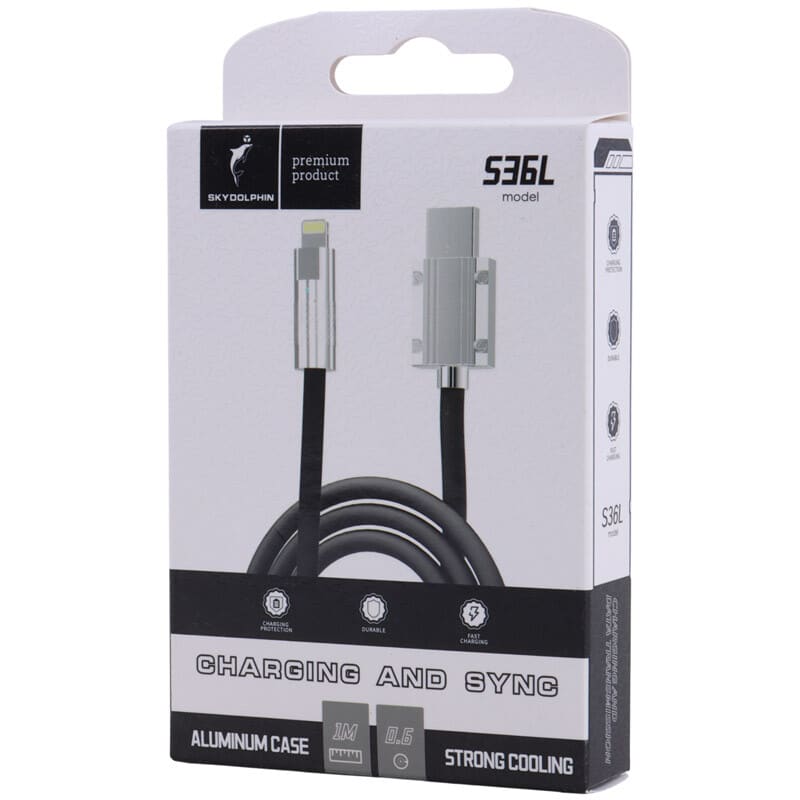 کابل لایتنینگ فست شارژ 2.4 آمپر اسکای دلفین S36L طول 1 متر
