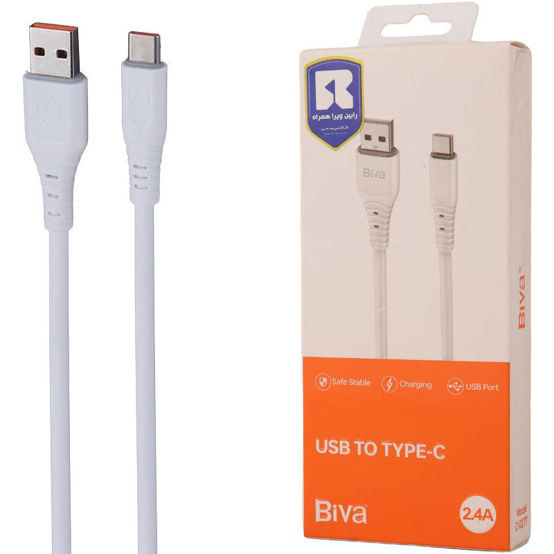 کابل تایپ سی 2.4 آمپر بیوا C-027T طول 1.2 متر