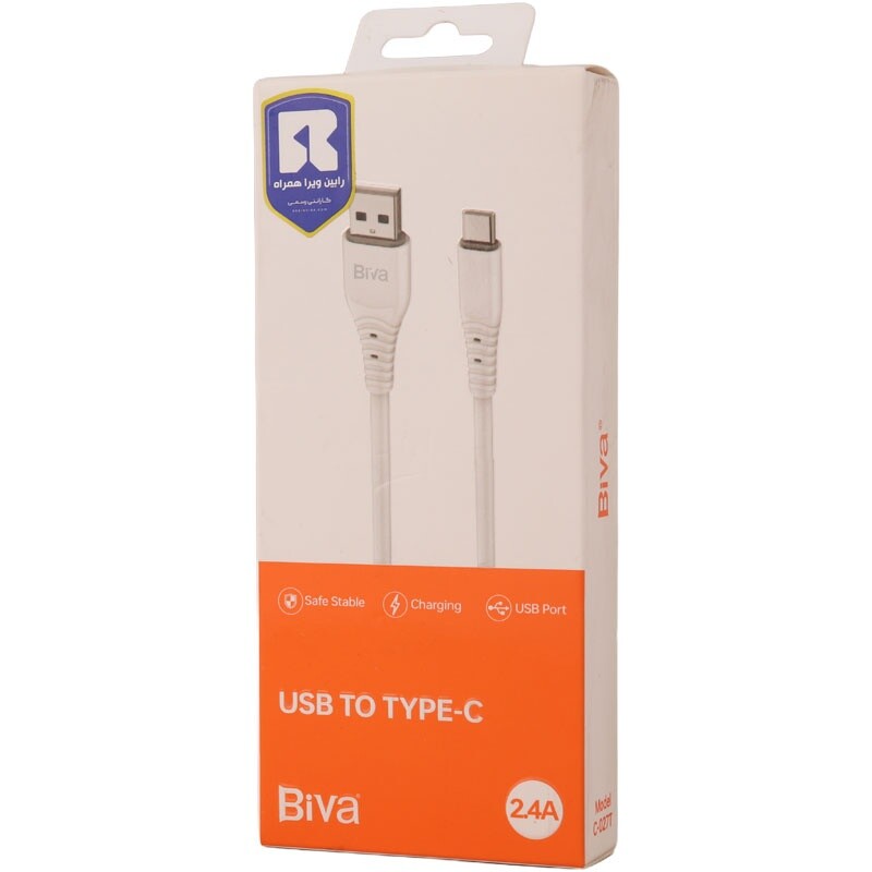 کابل تایپ سی 2.4 آمپر بیوا C-027T طول 1.2 متر